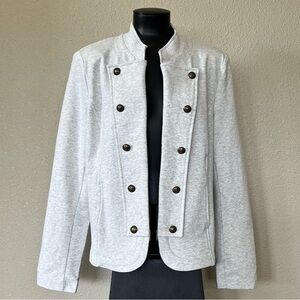 Tommy Hilfiger Gray Blazer with Stand-Up Collar